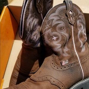 Justin Brown leather boots